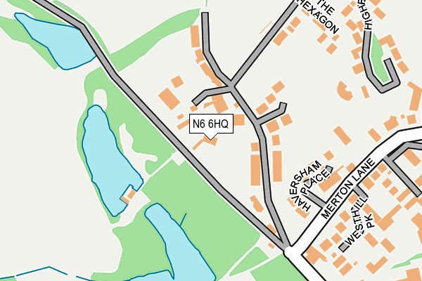 N6 6HQ map - OS OpenMap – Local (Ordnance Survey)