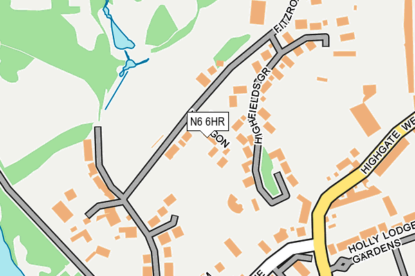 N6 6HR map - OS OpenMap – Local (Ordnance Survey)