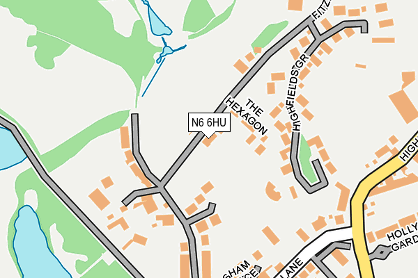 N6 6HU map - OS OpenMap – Local (Ordnance Survey)