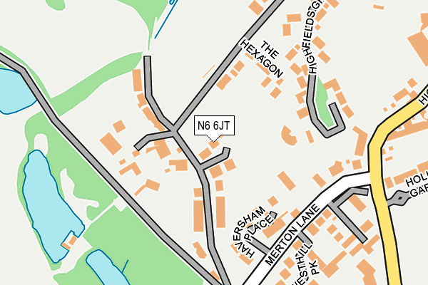 N6 6JT map - OS OpenMap – Local (Ordnance Survey)