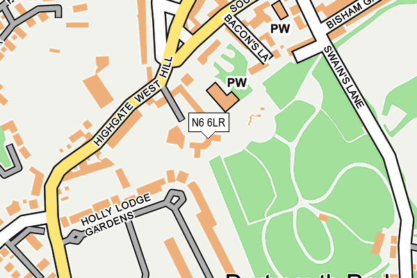 N6 6LR map - OS OpenMap – Local (Ordnance Survey)