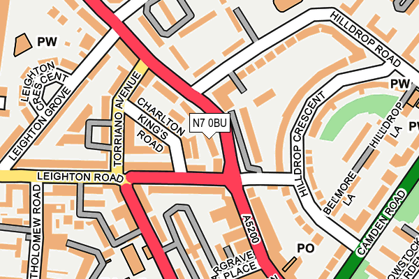 N7 0BU map - OS OpenMap – Local (Ordnance Survey)
