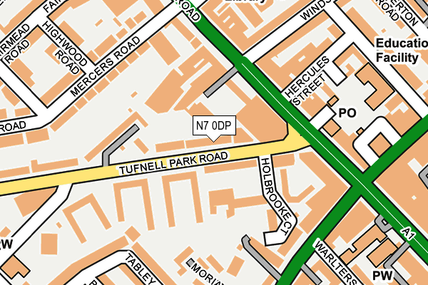 N7 0DP map - OS OpenMap – Local (Ordnance Survey)