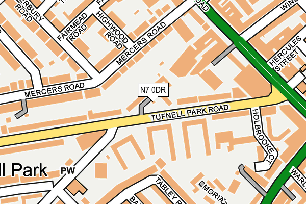 N7 0DR map - OS OpenMap – Local (Ordnance Survey)