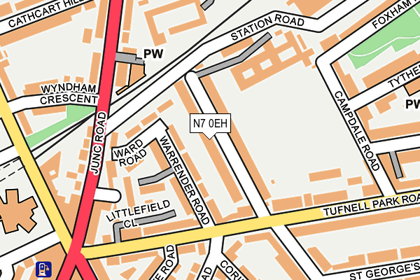 N7 0EH map - OS OpenMap – Local (Ordnance Survey)