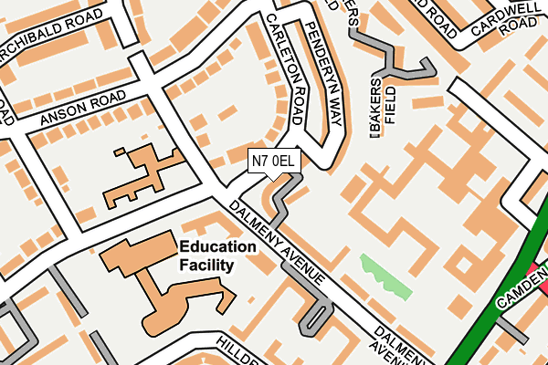 N7 0EL map - OS OpenMap – Local (Ordnance Survey)