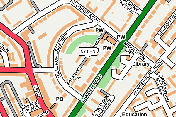 N7 0HN map - OS OpenMap – Local (Ordnance Survey)