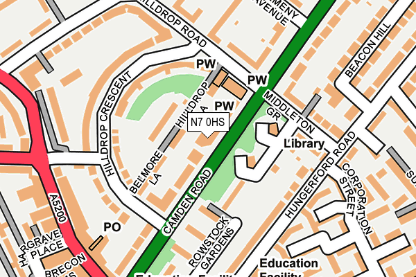 N7 0HS map - OS OpenMap – Local (Ordnance Survey)