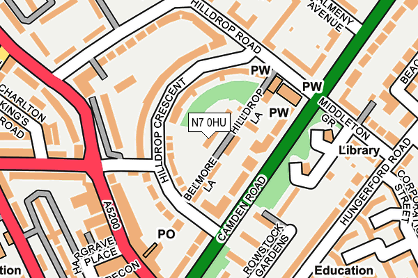 N7 0HU map - OS OpenMap – Local (Ordnance Survey)