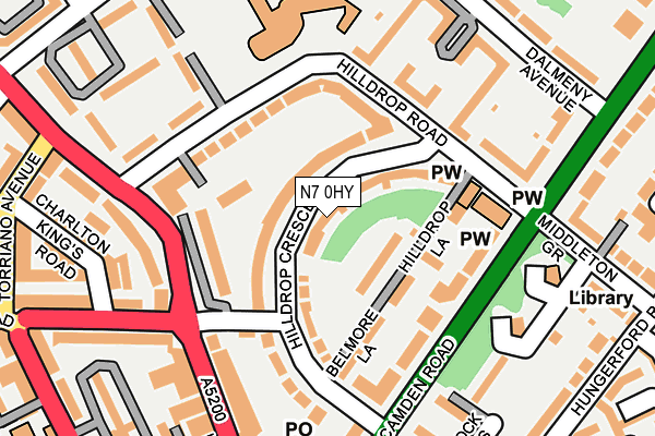 N7 0HY map - OS OpenMap – Local (Ordnance Survey)