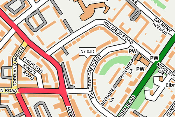 N7 0JD map - OS OpenMap – Local (Ordnance Survey)