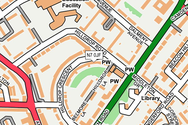 N7 0JF map - OS OpenMap – Local (Ordnance Survey)
