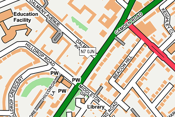 N7 0JN map - OS OpenMap – Local (Ordnance Survey)