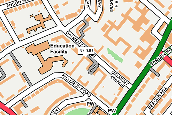 N7 0JU map - OS OpenMap – Local (Ordnance Survey)