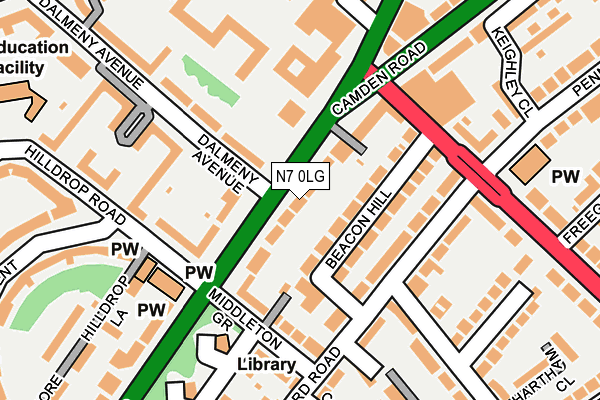 N7 0LG map - OS OpenMap – Local (Ordnance Survey)