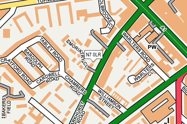 N7 0LR map - OS OpenMap – Local (Ordnance Survey)