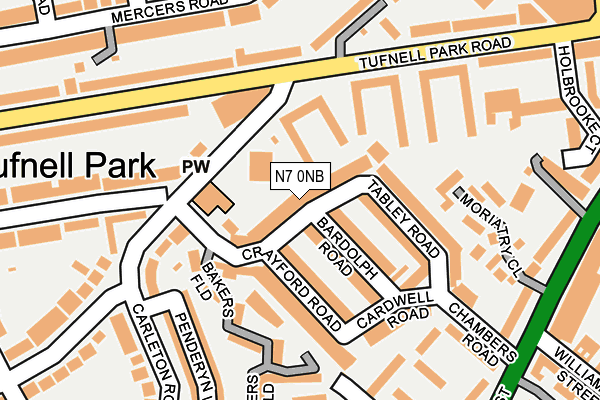 N7 0NB map - OS OpenMap – Local (Ordnance Survey)