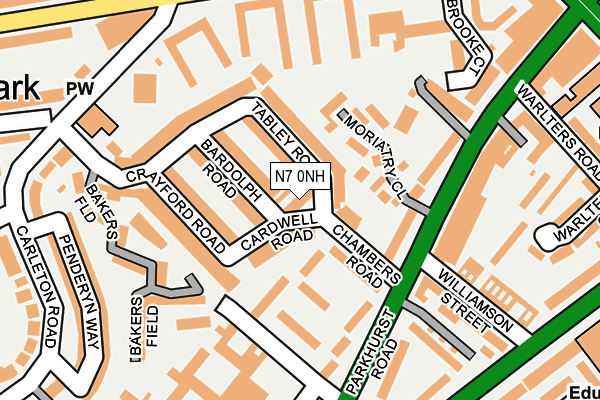 N7 0NH map - OS OpenMap – Local (Ordnance Survey)