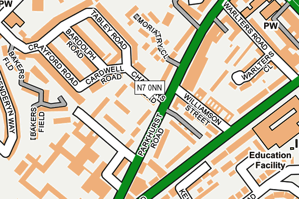 N7 0NN map - OS OpenMap – Local (Ordnance Survey)