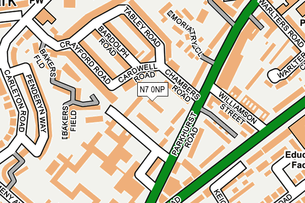 N7 0NP map - OS OpenMap – Local (Ordnance Survey)