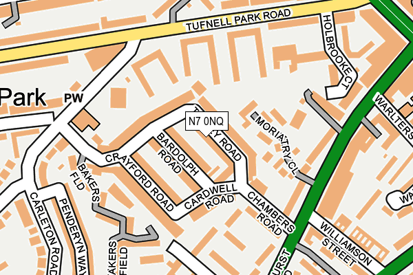 N7 0NQ map - OS OpenMap – Local (Ordnance Survey)