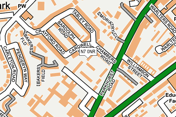 N7 0NR map - OS OpenMap – Local (Ordnance Survey)