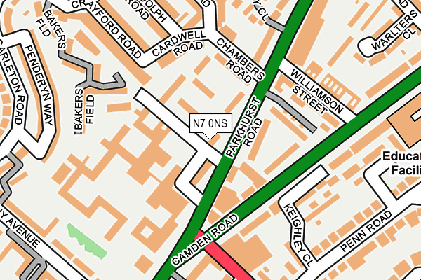 N7 0NS map - OS OpenMap – Local (Ordnance Survey)