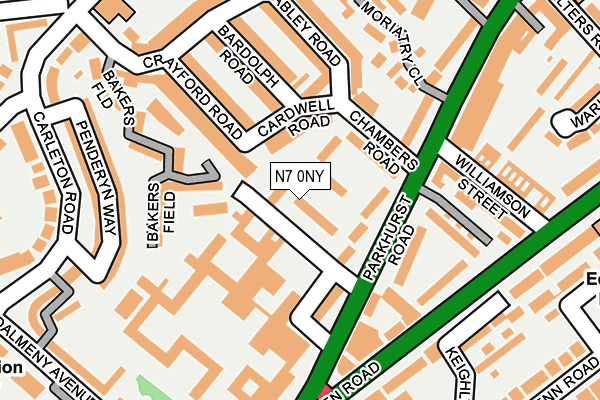 N7 0NY map - OS OpenMap – Local (Ordnance Survey)
