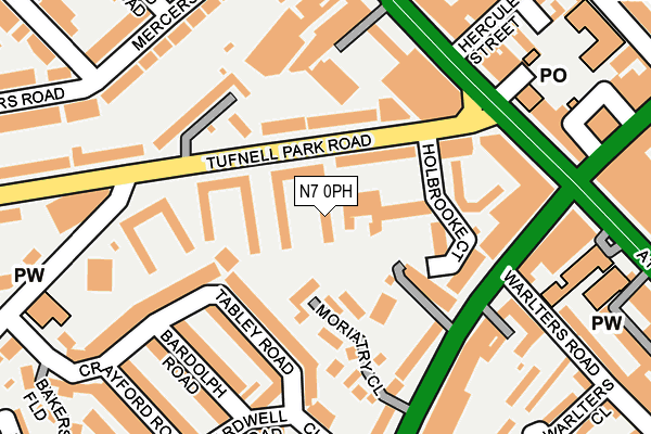 N7 0PH map - OS OpenMap – Local (Ordnance Survey)