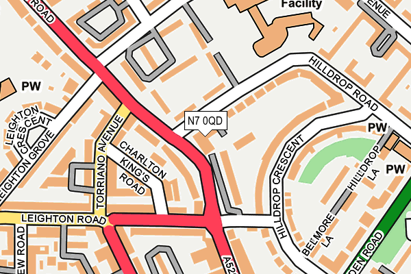 N7 0QD map - OS OpenMap – Local (Ordnance Survey)