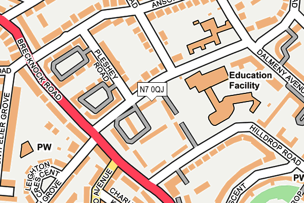 N7 0QJ map - OS OpenMap – Local (Ordnance Survey)