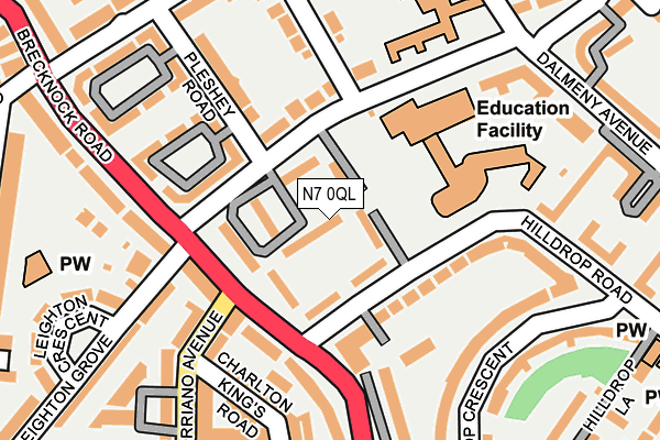 N7 0QL map - OS OpenMap – Local (Ordnance Survey)