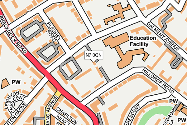 N7 0QN map - OS OpenMap – Local (Ordnance Survey)