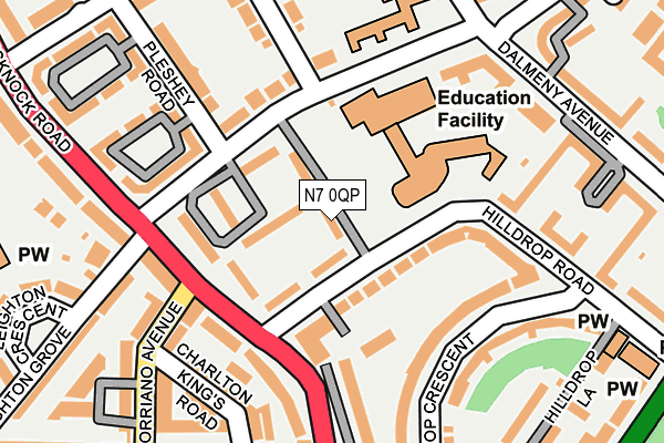 N7 0QP map - OS OpenMap – Local (Ordnance Survey)