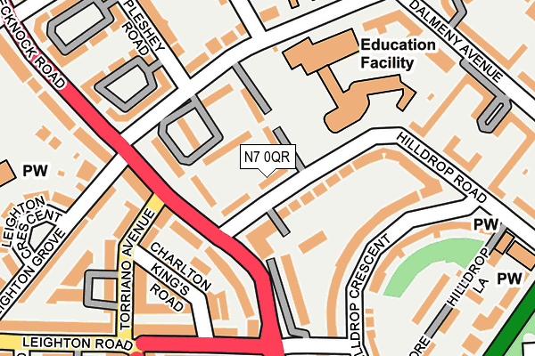 N7 0QR map - OS OpenMap – Local (Ordnance Survey)