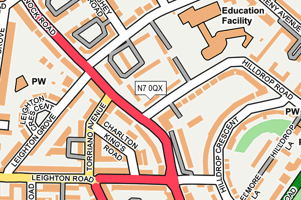 N7 0QX map - OS OpenMap – Local (Ordnance Survey)