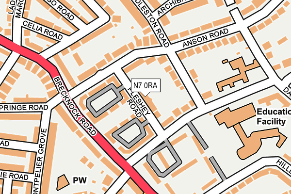 N7 0RA map - OS OpenMap – Local (Ordnance Survey)