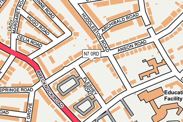 N7 0RD map - OS OpenMap – Local (Ordnance Survey)