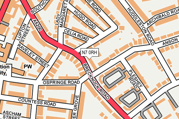 N7 0RH map - OS OpenMap – Local (Ordnance Survey)