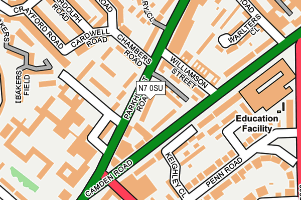 N7 0SU map - OS OpenMap – Local (Ordnance Survey)