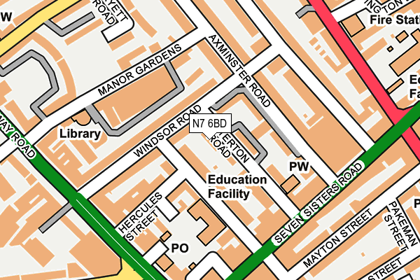 N7 6BD map - OS OpenMap – Local (Ordnance Survey)