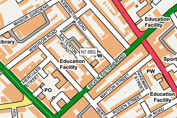 N7 6BG map - OS OpenMap – Local (Ordnance Survey)