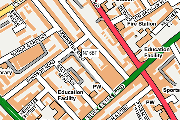 N7 6BT map - OS OpenMap – Local (Ordnance Survey)