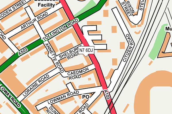 N7 6DJ map - OS OpenMap – Local (Ordnance Survey)