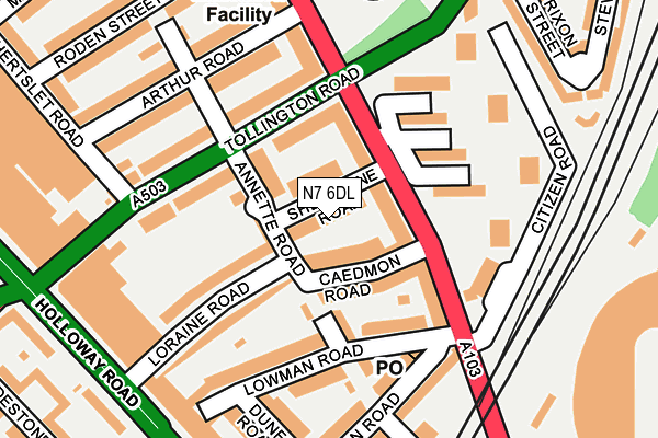 N7 6DL map - OS OpenMap – Local (Ordnance Survey)