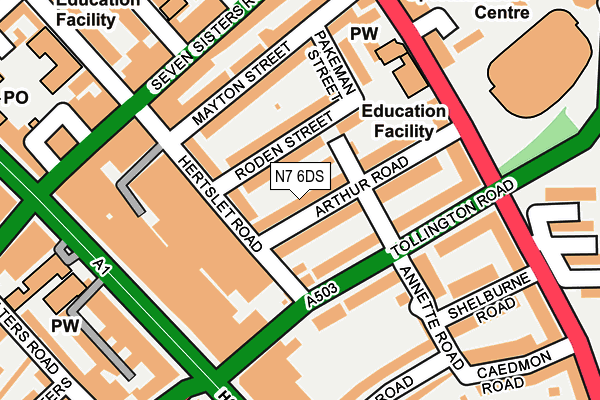 N7 6DS map - OS OpenMap – Local (Ordnance Survey)