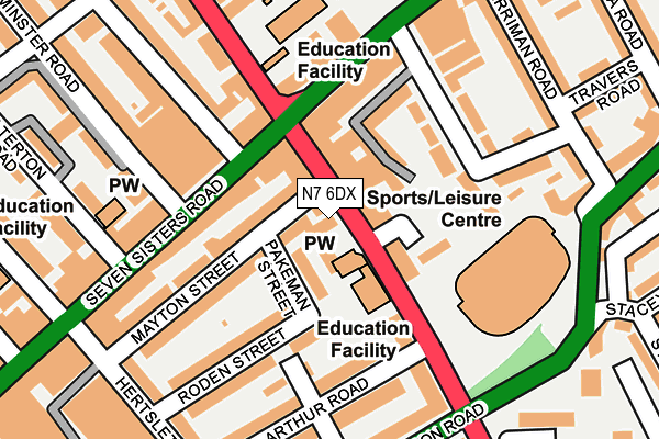 N7 6DX map - OS OpenMap – Local (Ordnance Survey)