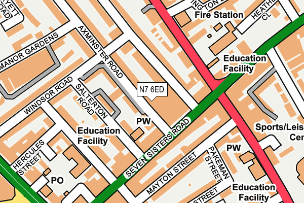 N7 6ED map - OS OpenMap – Local (Ordnance Survey)