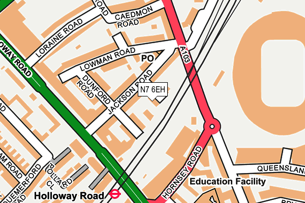 N7 6EH map - OS OpenMap – Local (Ordnance Survey)