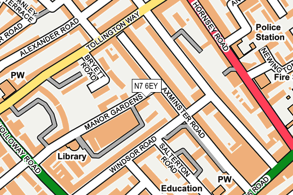 N7 6EY map - OS OpenMap – Local (Ordnance Survey)